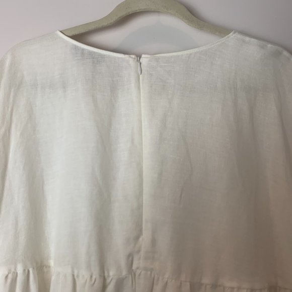 NWOT Mansur Gavriel Oversized Tiered Linen Dress - Picture 9 of 10